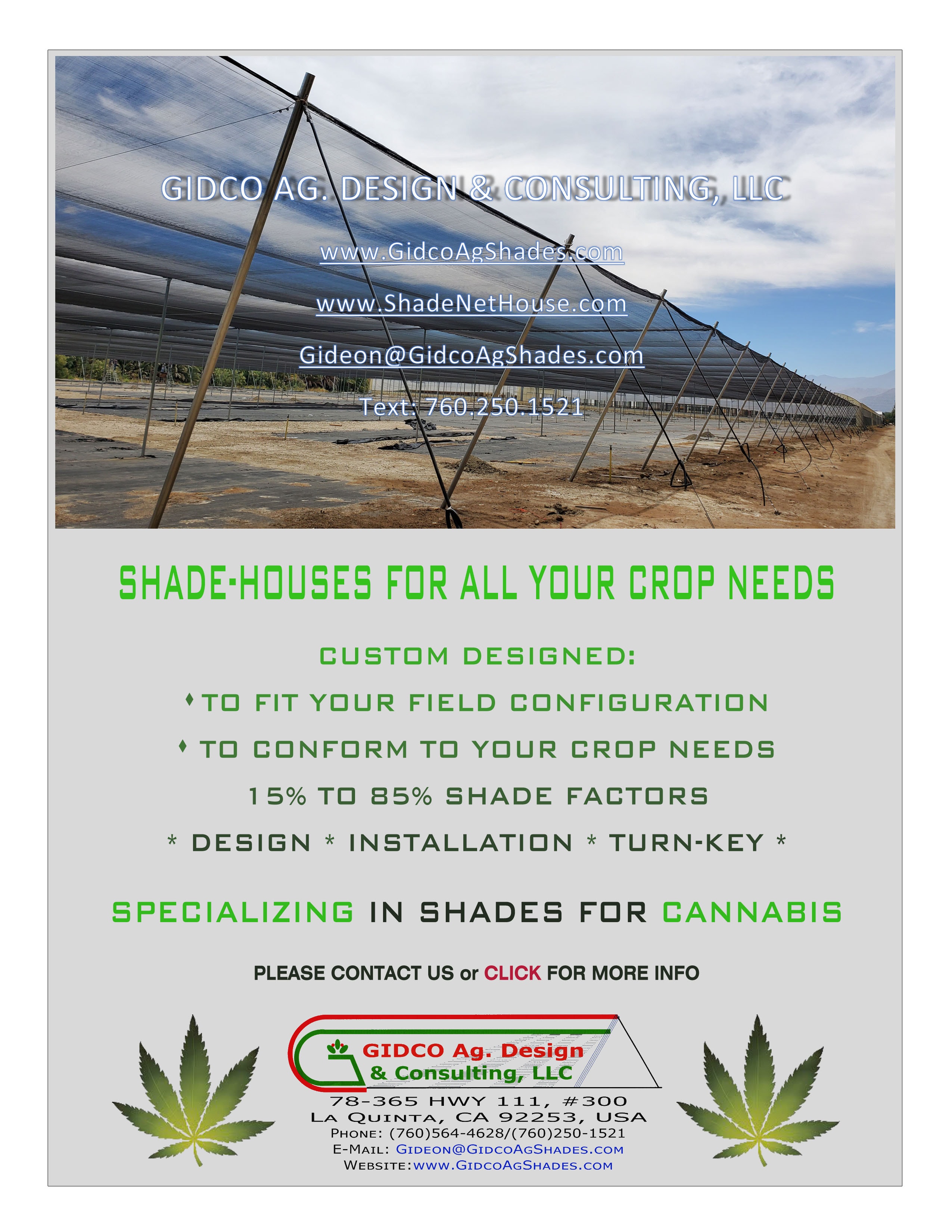 GIDCO Ag. Design & Consulting — Shade-Houses for All Your Crop Needs.