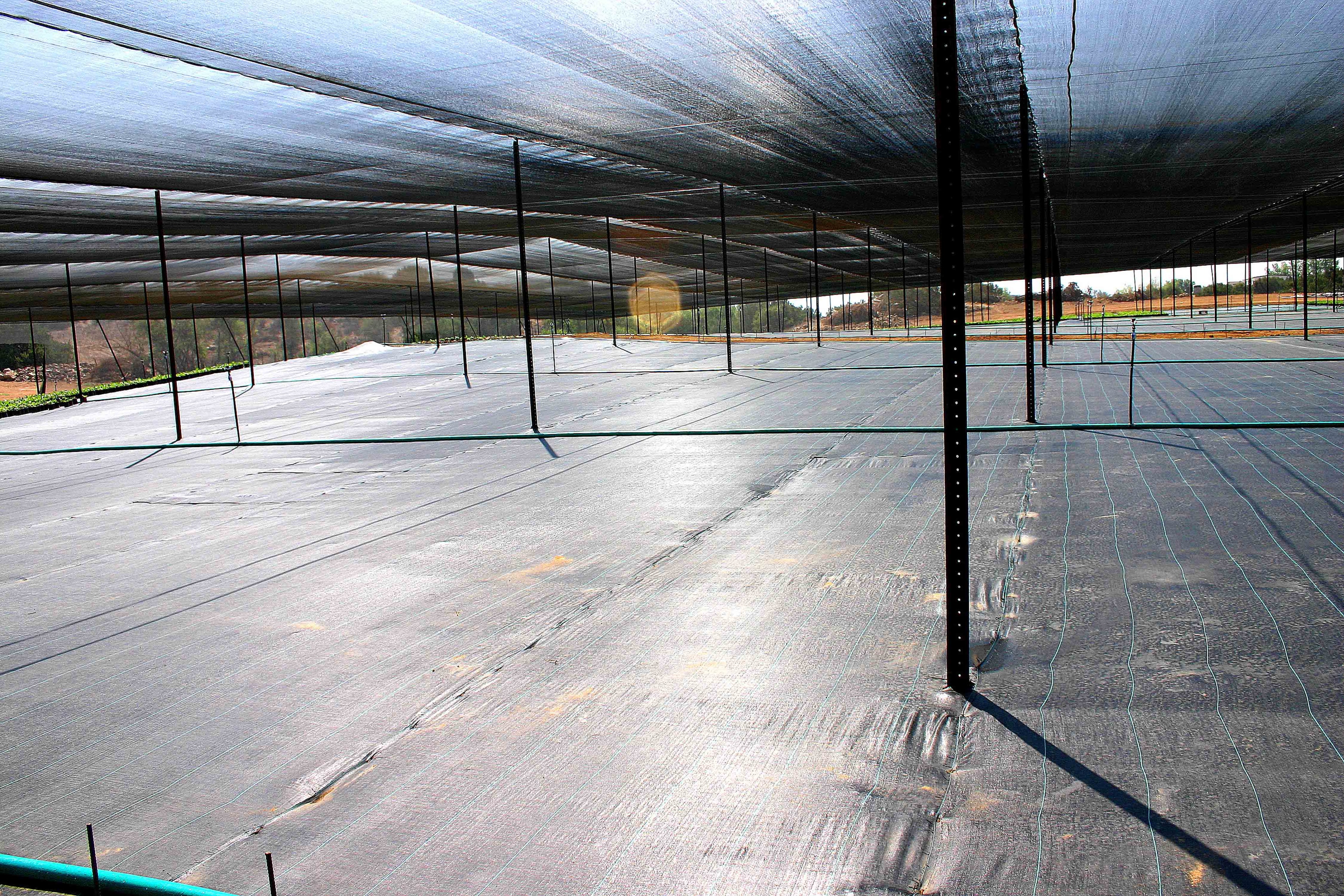 40% Shade Structure and Weed Barrier