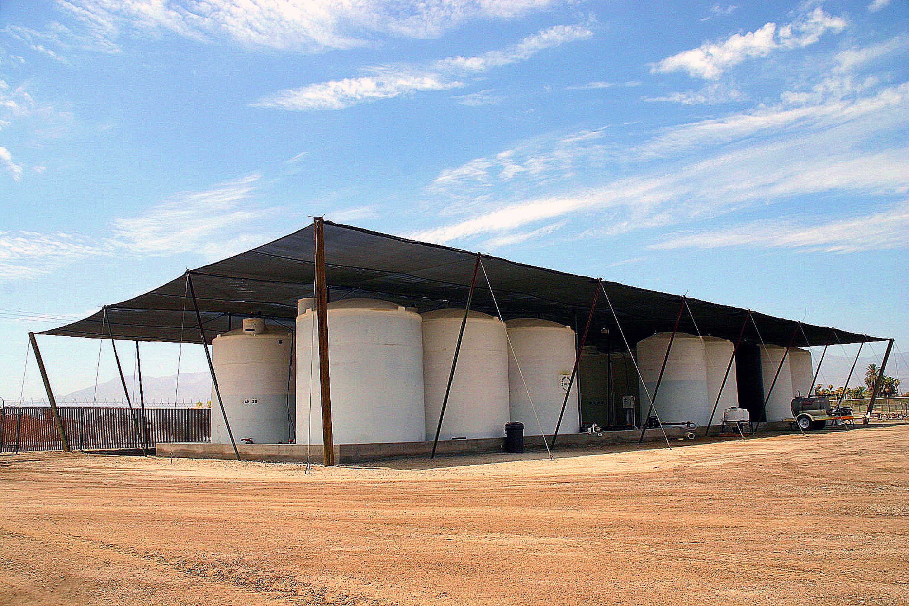 Shade Over Fertilizer Tanks
